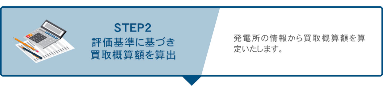 ②評価基準を基に発電所の買取額概算を算出します